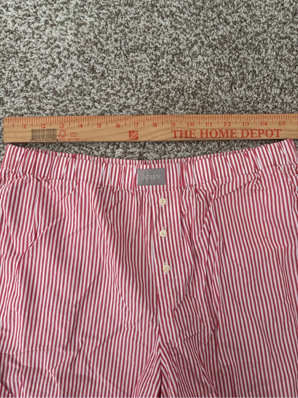 J. Crew Red and White Striped Women Shorts/boxer Medium - Picture 5 of 5